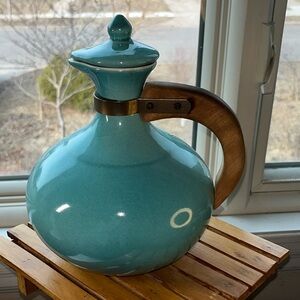 Vintage Bauer‎ Pottery Turquoise Coffee Carafe Jug MCM